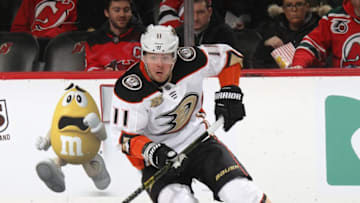 NEWARK, NEW JERSEY - JANUARY 19: Daniel Sprong #11 of the Anaheim Ducks skates against the New Jersey Devils at the Prudential Center on January 19, 2019 in Newark, New Jersey. The Ducks defeated the Devils 3-2. (Photo by Bruce Bennett/Getty Images)