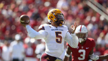 PALO ALTO, CA - SEPTEMBER 30: Manny Wilkins #5 of the Arizona State Sun Devils in action against the Stanford Cardinal at Stanford Stadium on September 30, 2017 in Palo Alto, California. (Photo by Ezra Shaw/Getty Images)