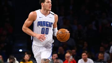 NEW YORK, NEW YORK - FEBRUARY 24: Aaron Gordon #00 of the Orlando Magic in action against the Brooklyn Nets at Barclays Center on February 24, 2020 in New York City. Orlando Magic defeated the Brooklyn Nets 115-113. NOTE TO USER: User expressly acknowledges and agrees that, by downloading and or using this photograph, User is consenting to the terms and conditions of the Getty Images License Agreement. (Photo by Mike Stobe/Getty Images)