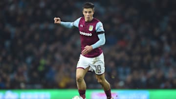 BIRMINGHAM, ENGLAND - APRIL 10: Jack Grealish of Aston Villa in action during the Sky Bet Championship match between Aston Villa and Cardiff City at Villa Park on April 10, 2018 in Birmingham, England. (Photo by Nathan Stirk/Getty Images)