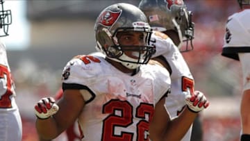 Sep 29, 2013; Tampa, FL, USA; Tampa Bay Buccaneers running back Doug Martin (22) against the Arizona Cardinals during the second half at Raymond James Stadium. Arizona Cardinals defeated the Tampa Bay Buccaneers 13-10. Mandatory Credit: Kim Klement-USA TODAY Sports