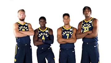 OKC Thunder Team Previews Victor Oladipo #4, Domantas Sabonis #11, Myles Turner #33, and Malcolm Brogdon #7 of the Indiana Pacers (Photo by Ron Hoskins/NBAE via Getty Images)