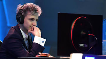 LAS VEGAS, NV - APRIL 21: Twitch streamer and professional gamer Tyler "Ninja" Blevins streams during Ninja Vegas '18 at Esports Arena Las Vegas at Luxor Hotel and Casino on April 21, 2018 in Las Vegas, Nevada. Blevins is playing against more than 230 challengers in front of 700 fans in 10 live "Fortnite" games with up to USD 50,000 in cash prizes on the line. He is donating all his winnings to the Alzheimer's Association. (Photo by Ethan Miller/Getty Images)