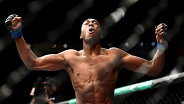 MELBOURNE, AUSTRALIA - FEBRUARY 10: Jalin Turner celebrates defeating Callan Potter in their Lightweight fight during UFC234 at Rod Laver Arena on February 10, 2019 in Melbourne, Australia. (Photo by Quinn Rooney/Getty Images)