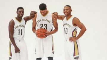With power forward Ryan Anderson and point guard Jrue Holiday returning from injuries, the addition of center Omer Asik and the development of big man Anthony Davis into one of the league's elite players, the New Orleans Pelicans could get into the postseason.. Mandatory Credit: Crystal LoGiudice-USA TODAY Sports