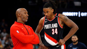 Chauncey Billups (left), Jabari Walker; Portland Trail Blazers Mandatory Credit: Petre Thomas-USA TODAY Sports