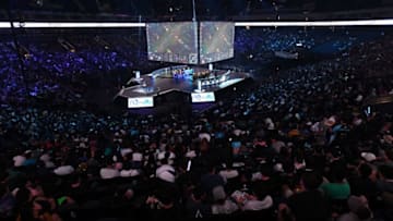 OAKLAND, CA - SEPTEMBER 09: Team Liquid competes against Cloud9 during the 2018 North American League of Legends Championship Series Summer Finals at ORACLE Arena on September 9, 2018 in Oakland, California. (Photo by Robert Reiners/Getty Images)