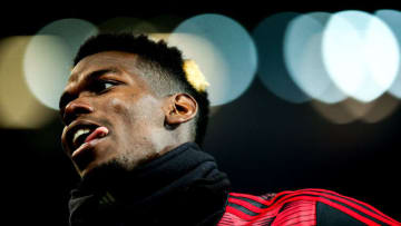 MANCHESTER, ENGLAND - DECEMBER 26: Paul Pogba of Manchester United warms up during the Premier League match between Manchester United and Newcastle United at Old Trafford on December 26, 2019 in Manchester, United Kingdom. (Photo by Robbie Jay Barratt - AMA/Getty Images)