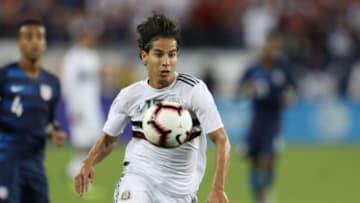 NASHVILLE, TN - SEPTEMBER 11: Diego Lainez of Mexico controls the ball during an international friendly match between Mexico and United States at Nissan Stadium on September 11, 2018 in Nashville, Tennessee. (Photo by Omar Vega/Getty Images)