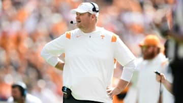 Tennessee Head Coach Josh Heupel calls during an NCAA college football game between the Tennessee Volunteers and the South Carolina Gamecocks in Knoxville, Tenn. on Saturday, Oct. 9, 2021.Kns Tennessee South Carolina Football