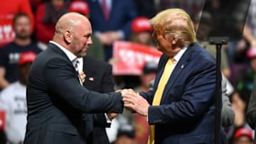 UFC President Dana White greets President Donald Trump (Photo by Michael Ciaglo/Getty Images)