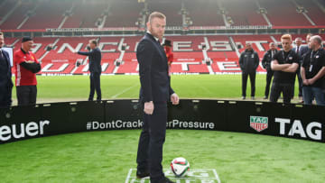 MANCHESTER, ENGLAND - FEBRUARY 08: Wayne Rooney attends the launch of the TAG Heuer Manchester United partnered special editions at Old Trafford on February 8, 2017 in Manchester, England. (Photo by David M. Benett/Dave Benett/ Getty Images for TAG Heuer)