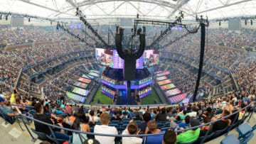 Jul 27, 2019; Flushing, NY, USA; A general view of Athur Ashe Stadium during the Fortnite World Cup Finals e-sports event at Arthur Ashe Stadium. Mandatory Credit: Dennis Schneidler-USA TODAY Sports
