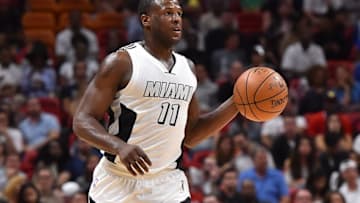 Nov 26, 2016; Miami, FL, USA; Miami Heat guard Dion Waiters (11) controls the ball against the Memphis Grizzlies during the second half at American Airlines Arena. The Memphis Grizzlies defeat the Miami Heat 110-107. Mandatory Credit: Jasen Vinlove-USA TODAY Sports