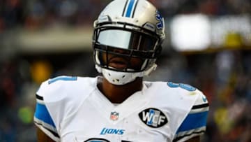Dec 21, 2014; Chicago, IL, USA; Detroit Lions wide receiver Calvin Johnson (81) during the second half at Soldier Field. Mandatory Credit: Mike DiNovo-USA TODAY Sports
