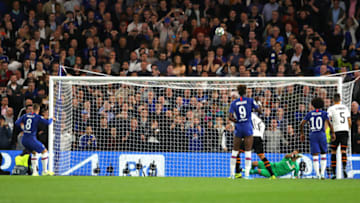 LONDON, ENGLAND - SEPTEMBER 17: Ross Barkley of Chelsea (8) misses a penalty during the UEFA Champions League group H match between Chelsea FC and Valencia CF at Stamford Bridge on September 17, 2019 in London, United Kingdom. (Photo by Richard Heathcote/Getty Images)