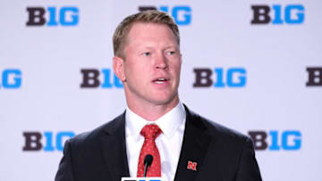 CHICAGO, IL - JULY 23: Nebraska Football head coach Scott Frost speaks to the media during the Big Ten Football Media Days event on July 23, 2018 at the Chicago Marriott Downtown Magnificent Mile in Chicago, Illinois. (Photo by Robin Alam/Icon Sportswire via Getty Images)
