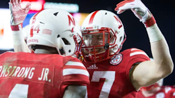 Dec 26, 2015; Santa Clara, CA, USA; Nebraska Cornhuskers quarterback Tommy Armstrong Jr. (4) celebrates the touchdown in the second half against the UCLA Bruins at Levi