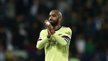 WEST BROMWICH, ENGLAND - AUGUST 25: Alexandre Lacazette of Arsenal during the Carabao Cup Second Round match between West Bromwich Albion and Arsenal at The Hawthorns on August 25, 2021 in West Bromwich, England. (Photo by James Williamson - AMA/Getty Images)