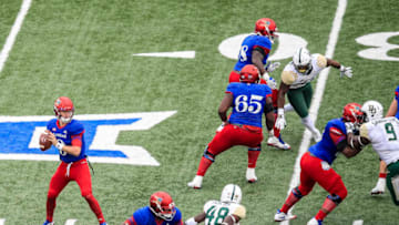 LAWRENCE, KS - NOVEMBER 04: Quarterback Carter Stanley