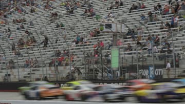 BRISTOL, TN - APRIL 22: The field takes the green in front of a small crowd during the Xfinity Series Fitzgerald Glider Kits 300 on April 22, 2017, at Bristol Motor Speedway in Bristol, TN. (Photo by Jeffrey Vest/Icon Sportswire via Getty Images)