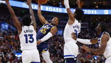 Utah Jazz guard Donovan Mitchell will look to defeat a still-shorthanded Minnesota Timberwolves team. Mandatory Credit: Jeffrey Swinger-USA TODAY Sports