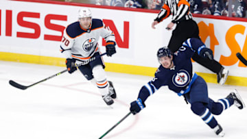 Edmonton Oilers Colton Sceviour #70 Chasing Down Puck Mandatory Credit: James Carey Lauder-USA TODAY Sports