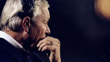 27 Nov 1998: Head coach Dick Tomey of the Arizona Wildcats looks on during the game against the Arizona State Sun Devils at the Arizona Stadium in Tuscon, Arizona. The Wildcats defeated the Sun Devils 50-42.