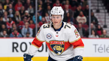 MONTREAL, QC - MARCH 26: Florida Panthers left wing Dryden Hunt (73) skates during the second period of the NHL game between the Florida Panthers and the Montreal Canadiens on March 26, 2019, at the Bell Centre in Montreal, QC (Photo by Vincent Ethier/Icon Sportswire via Getty Images)