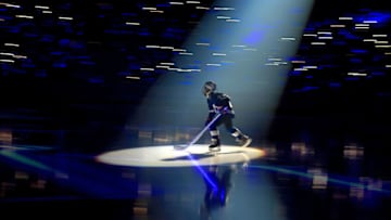 A Tampa Bay Lightning mascot skates during Game Five of the First Round of the 2022 Stanley Cup Playoffs against the Toronto Maple Leafs at Amalie Arena on May 12, 2022 in Tampa, Florida. (Photo by Mike Ehrmann/Getty Images)