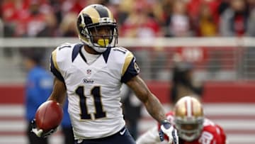 Jan 3, 2016; Santa Clara, CA, USA; St. Louis Rams wide receiver Tavon Austin (11) returns a punt against the San Francisco 49ers in the first quarter at Levi