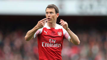 LONDON, ENGLAND - MAY 05: Stephen Lichtsteiner of Arsenal during the Premier League match between Arsenal FC and Brighton & Hove Albion at Emirates Stadium on May 05, 2019 in London, United Kingdom. (Photo by Catherine Ivill/Getty Images)