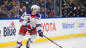 BUFFALO, NY - OCTOBER 06: New York Rangers center Filip Chytil (72) skates up ice during a game between the New York Rangers and the Buffalo Sabres on October 06, 2018, at First Niagara Center in Buffalo, NY (Photo by Jerome Davis/Icon Sportswire via Getty Images)