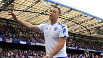 LONDON, ENGLAND - MAY 15: John Terry of Chelsea acknowledges the fans after the Barclays Premier League match between Chelsea and Leicester City at Stamford Bridge on May 15, 2016 in London, England. (Photo by Catherine Ivill - AMA/Getty Images)