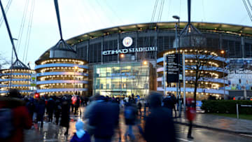 MANCHESTER, ENGLAND - FEBRUARY 10: General view outside the stadium as fans arrive at the stadium prior to the Premier League match between Manchester City and Leicester City at Etihad Stadium on February 10, 2018 in Manchester, England. (Photo by Clive Brunskill/Getty Images)
