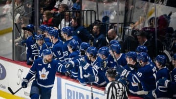 Kyle Clifford of the Toronto Marlies celebrates after scoring at the Adirondack Bank Center in Utica on Wednesday, May 3, 2023. The Toronto Marlies went on to defeat the Utica Comets 5-2. The Toronto Marlies are the Farm Team of the Toronto Maple Leafs(Syndication: Utica Observer Dispatch)
