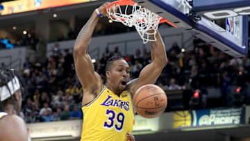 INDIANAPOLIS, INDIANA - DECEMBER 17: Dwight Howard #39 of the Los Angeles Lakers dunks the ball during the game against the Indiana Pacers at Bankers Life Fieldhouse on December 17, 2019 in Indianapolis, Indiana. NOTE TO USER: User expressly acknowledges and agrees that, by downloading and or using this photograph, User is consenting to the terms and conditions of the Getty Images License Agreement. (Photo by Andy Lyons/Getty Images)