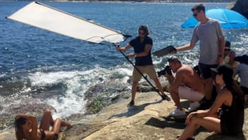 Ben Watts shooting Behind the Scenes in Malta, 2016 for SI Swimsuit.