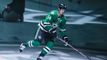 Dec 8, 2016; Dallas, TX, USA; Dallas Stars left wing Jamie Benn (14) takes the ice to face the Nashville Predators at the American Airlines Center. The Stars defeat the Predators 5-2. Mandatory Credit: Jerome Miron-USA TODAY Sports