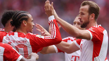 Leroy Sane (L) and Harry Kane (R) were in fine form for Bayern Munich against VfL Bochum.(Photo by Alexander Hassenstein/Getty Images)