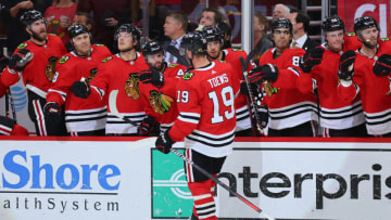 Jonathan Toews #19, Chicago Blackhawks (Photo by Michael Reaves/Getty Images)
