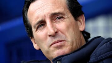 LIVERPOOL, ENGLAND - APRIL 07: Unai Emery, Manager of Arsenal looks on prior to the Premier League match between Everton FC and Arsenal FC at Goodison Park on April 07, 2019 in Liverpool, United Kingdom. (Photo by Clive Brunskill/Getty Images)