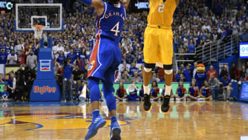 LAWRENCE, KS - FEBRUARY 17: Jevon Carter