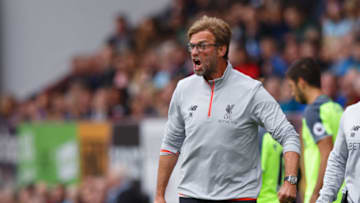 BURNLEY, ENGLAND - AUGUST 20: Jurgen Klopp manager / head coach of Liverpool FC angry on the touchline during the Premier League match between Burnley and Liverpool at Turf Moor on August 20, 2016 in Burnley, England. (Photo by Robbie Jay Barratt - AMA/Getty Images)