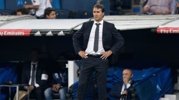 Real Madrid's Spanish coach Julen Lopetegui reacts during the Spanish league football match between Real Madrid CF and Club Deportivo Leganes SAD at the Santiago Bernabeu stadium in Madrid on September 1, 2018. (Photo by GABRIEL BOUYS / AFP) (Photo credit should read GABRIEL BOUYS/AFP/Getty Images)