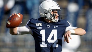 STATE COLLEGE, PA - NOVEMBER 16: Sean Clifford #14 of the Penn State Nittany Lions warms up before the game against the Indiana Hoosiers at Beaver Stadium on November 16, 2019 in State College, Pennsylvania. (Photo by Scott Taetsch/Getty Images)