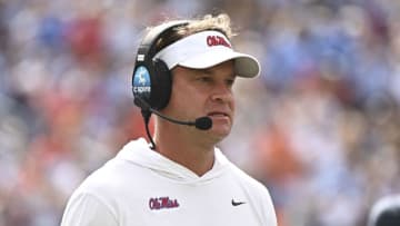 Mississippi Rebels head coach Lane Kiffin walks off the field (Mandatory Credit: Matt Bush-USA TODAY Sports)