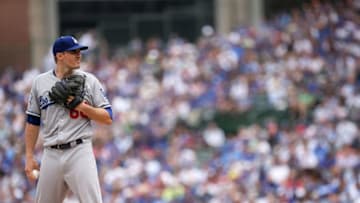 CHICAGO, IL - JUNE 20: Ross Stripling #68 of the Los Angeles Dodgers pitches in the first inning against the Chicago Cubs at Wrigley Field on June 20, 2018 in Chicago, Illinois. (Photo by Dylan Buell/Getty Images)