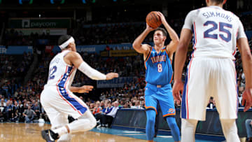 OKC Thunder NBA Power Ranking Week 3: Danilo Gallinari #8 of the OKC Thunder shoots the ball during a game against the Philadelphia 76ers (Photo by Zach Beeker/NBAE via Getty Images)