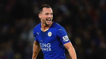 LEICESTER, ENGLAND - MARCH 01: Danny Drinkwater of Leicester City celebrates scoring his team's first goal during the Barclays Premier League match between Leicester City and West Bromwich Albion at The King Power Stadium on March 1, 2016 in Leicester, England. (Photo by Laurence Griffiths/Getty Images)
